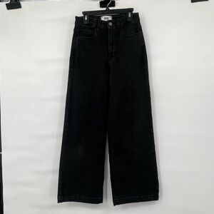 Paige genesee crop black wide leg ankle jeans
